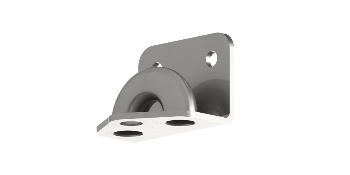 Gancio a fissaggio doppio in acciaio inox