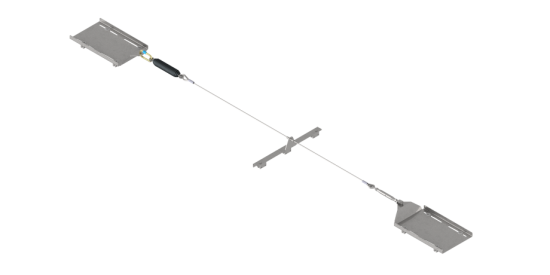 Elemento indeformabile in acciaio inox per linea vita su lamiera aggraffata